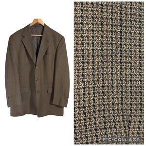 VINTAGE Austin Reed London England  3 Button Men's Brown Textured Blazer 44 L